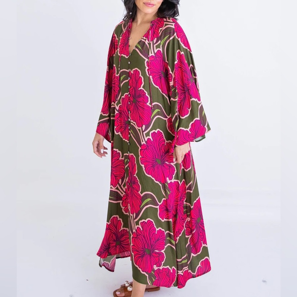 KARLIE Floral Kaftan Maxi Dress
